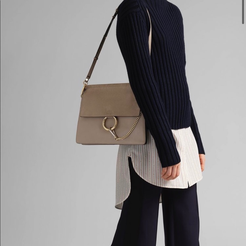 Chloe Medium Faye Leather and Suede Shoulder Bag